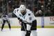San Jose Sharks' Joe Thornton watches during the first period of an NHL hockey game against the Anaheim Ducks on Wednesday, April 9, 2014, in Anaheim, Calif. (AP Photo/Jae C. Hong)