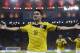 FILE - In this June 28, 2014, file photo, Colombia's James Rodriguez celebrates after scoring the opening goal during the World Cup round of 16 soccer match between Colombia and Uruguay at the Maracana Stadium in Rio de Janeiro, Brazil. Never before has the star-crossed nation made the quarterfinals. There is even waxing poetic about World Cup unity accelerating the pace of 18-month-old peace talks to end a half-century of conflict that has claimed some 220,000 lives. (AP Photo/Natacha Pisarenko)