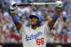 Arizona Diamondbacks Los Angeles Dodgers' Yasiel Puig reacts after striking out to end the fifth inning of a baseball game against the Arizona Diamondbacks on Saturday, May 17, 2014, in Phoenix. (AP Photo/Matt York)