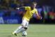 Brazil's Neymar runs with the ball during the World Cup round of 16 soccer match between Brazil and Chile at the Mineirao Stadium in Belo Horizonte, Brazil, Saturday, June 28, 2014.(AP Photo/Andre Penner)