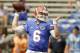 Florida quarterback Jeff Driskel warms up prior to an NCAA college football game against Toledo, Saturday, Aug. 31, 2013, in Gainesville, Fla. (AP Photo/John Raoux)