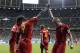 Belgium's Romelu Lukaku, left, celebrates with Kevin De Bruyne after scoring his side's second goal during the World Cup round of 16 soccer match between Belgium and the USA at the Arena Fonte Nova in Salvador, Brazil, Tuesday, July 1, 2014. (AP Photo/Matt Dunham)