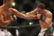 Matt Edgar, right, and B.J. Penn in action during their fight at the Ultimate Fighting Championship 112 event at the Ferrari World theme park on Yas Island, near Abu Dhabi, United Arab Emirates, Saturday, April 10, 2010. Edgar won by unanimous decision in the fifth round. (AP Photo)