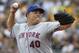 New York Mets starting pitcher Bartolo Colon throws against the Pittsburgh Pirates in the first inning of the baseball game on Sunday, June 29, 2014, in Pittsburgh. (AP Photo/Keith Srakocic)