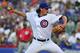 CHICAGO, IL - JUNE 28: Jeff Samardzija #29 of the Chicago Cubs pitches against the Washington Nationals in the first inning during the second game of a doubleheader on June 28, 2014 at Wrigley Field in Chicago, Illinois. (Photo by David Banks/Getty Images)