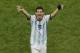 Argentina's Lionel Messi celebrates at the end of the World Cup quarterfinal soccer match between Argentina and Belgium at the Estadio Nacional in Brasilia, Brazil, Saturday, July 5, 2014. Argentina won 1-0. (AP Photo/Thanassis Stavrakis)
