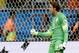 Netherlands' goalkeeper Tim Krul celebrates after saving a penalty during penalty kicks of the World Cup quarterfinal soccer match between the Netherlands and Costa Rica at the Arena Fonte Nova in Salvador, Brazil, Saturday, July 5, 2014. (AP Photo/Hassan Ammar)