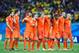SALVADOR, BRAZIL - JULY 05: The Netherlands line up for a penalty shootout during the 2014 FIFA World Cup Brazil Quarter Final match between the Netherlands and Costa Rica at Arena Fonte Nova on July 5, 2014 in Salvador, Brazil. (Photo by Jamie McDonald/Getty Images)