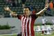 Jul 5, 2014; Carson, CA, USA; Chivas USA forward Erick Torres (9) raises his arms to the crowd celebrating his goal that won the game in extra time against the Montreal Impact at StubHub Center. Mandatory Credit: Jayne Kamin-Oncea-USA TODAY Sports