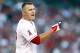 Los Angeles Angels' fielder Mike Trout yells out to Houston Astros center fielder George Springer for catching his fly ball for an out in the second inning of a baseball game on Friday, July 4, 2014, in Anaheim, Calif. (AP Photo/Alex Gallardo)