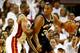 MIAMI, FL - JUNE 12: Boris Diaw #33 of the San Antonio Spurs looks to pass as Dwyane Wade #3 of the Miami Heat defends during Game Four of the 2014 NBA Finals at American Airlines Arena on June 12, 2014 in Miami, Florida. NOTE TO USER: User expressly acknowledges and agrees that, by downloading and or using this photograph, User is consenting to the terms and conditions of the Getty Images License Agreement. (Photo by Andy Lyons/Getty Images)