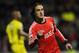 Benfica's Lazar Markovic, from Serbia, reacts as he celebrates after scoring his side's second goal against Pacos Ferreira in a Portuguese League soccer match at Mata Real stadium in Pacos de Ferreira, northern Portugal, Sunday, Feb. 16, 2014. (AP Photo/Paulo Duarte)