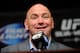 UFC President Dana White speaks during a news conference after the UFC 162 mixed martial arts matches Saturday, July 6, 2013, in Las Vegas. Weidman won with a second round TKO. (AP Photo/David Becker)
