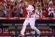 ANAHEIM, CA - JULY 04: Mike Trout #27 of the Los Angeles Angels of Anaheim celebrates as he runs home after hitting a game winning walk off home run to lead off the ninth inning against the Houston Astros at Angel Stadium of Anaheim on July 4, 2014 in Anaheim, California. The Angels won 7-6. (Photo by Stephen Dunn/Getty Images)