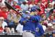 Chicago Cubs' Anthony Rizzo in action during the eighth inning of a baseball game against the Philadelphia Phillies, Saturday, June 14, 2014, in Philadelphia. The Phillies won 7-4. (AP Photo/Chris Szagola)