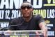 LOS ANGELES, CA - MAY 06: Boxer Erislandy Lara speaks onstage during the press conference for Canelo Alvarez v Erislandy Lara on May 6, 2014 in Los Angeles, California. (Photo by Victor Decolongon/Getty Images)