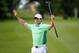 CORK, IRELAND - JUNE 19: Rory McIlroy of Northern Ireland celebrates his berdie on the par four 9th hole during the first round of the Irish Open at the Fota Island Resort on June 19, 2014 in Cork, Ireland. (Photo by Ross Kinnaird/Getty Images)