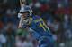 Sri Lankan batsman Kumar Sangakkara plays a shot during the first one day international cricket match between Sri Lanka and South Africa in Colombo, Sri Lanka, Sunday, July 6, 2014. (AP Photo/Eranga Jayawardena)