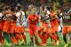 SALVADOR, BRAZIL - JULY 05: Dirk Kuyt of the Netherlands celebrates after defeating Costa Rica in a penalty shootout during the 2014 FIFA World Cup Brazil Quarter Final match between the Netherlands and Costa Rica at Arena Fonte Nova on July 5, 2014 in Salvador, Brazil. (Photo by Dean Mouhtaropoulos/Getty Images)