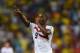 FORTALEZA, BRAZIL - JUNE 14: Joel Campbell of Costa Rica celebrates after defeating Uruguay 3-1 during the 2014 FIFA World Cup Brazil Group D match between Uruguay and Costa Rica at Castelao on June 14, 2014 in Fortaleza, Brazil. (Photo by Laurence Griffiths/Getty Images)