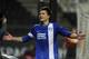 Dnipro's Yevhen Konoplyanka celebrates scoring against Pacos Ferreira during their Europa League Group E soccer match at the D. Afonso Henriques Stadium, in Guimaraes, Portugal, Thursday Oct. 24, 2013. Dnipro won the match 2-0. (AP Photo/Paulo Duarte)
