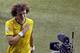 Brazil's David Luiz leaves the pitch after the World Cup semifinal soccer match between Brazil and Germany at the Mineirao Stadium in Belo Horizonte, Brazil, Tuesday, July 8, 2014. Germany won 7-1.(AP Photo/Themba Hadebe)