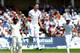 England's James Anderson celebrates after bowling India's Shikhar Dhawan caught by Matt Prior for 12 runs during day one of the first Test between England and India at Trent Bridge cricket ground, Nottingham, England, Wednesday July 9, 2014. (AP Photo/Rui Vieira)