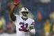 Buffalo Bills safety Jairus Byrd warms up before an NFL football game against the New England Patriots Sunday, Dec. 29, 2013, in Foxborough, Mass. (AP Photo/Steven Senne)