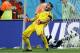 Argentina's goalkeeper Sergio Romero celebrates after he saved shot by Netherlands' Wesley Sneijder from the spot during the World Cup semifinal soccer match between the Netherlands and Argentina at the Itaquerao Stadium in Sao Paulo, Brazil, Wednesday, July 9, 2014. Argentina beat the Netherlands 4-2 in a penalty shootout to reach the World Cup final. (AP Photo/Frank Augstein)
