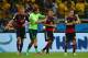 BELO HORIZONTE, BRAZIL - JULY 08: (L-R) Thomas Mueller, Manuel Neuer, Mesut Oezil and Philipp Lahm of Germany celebrate a 7-1 victory over Brazil during the 2014 FIFA World Cup Brazil Semi Final match between Brazil and Germany at Estadio Mineirao on July 8, 2014 in Belo Horizonte, Brazil. (Photo by Robert Cianflone/Getty Images)