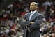 Mar 22, 2013; Houston, TX, USA; Cleveland Cavaliers head coach Byron Scott coaches against the Houston Rockets in the second quarter at the Toyota Center. Mandatory Credit: Brett Davis-USA TODAY Sports
