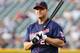 CLEVELAND, OH - AUGUST 12: Designated hitter Jim Thome #25 of the Minnesota Twins warms up prior to the game against the Cleveland Indians at Progressive Field on August 12, 2011 in Cleveland, Ohio. (Photo by Jason Miller/Getty Images)