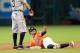 HOUSTON, TX - JUNE 27: Jose Altuve #27 of the Houston Astros calls for time after stealing second base in the first inning as Ian Kinsler #3 of the Detroit Tigers is late on the tag at Minute Maid Park on June 27, 2014 in Houston, Texas. (Photo by Bob Levey/Getty Images)