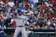 Toronto Blue Jays' Jose Bautista in action during an interleague baseball game against the Philadelphia Phillies, Tuesday, May 6, 2014, in Philadelphia. (AP Photo/Matt Slocum)