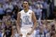 North Carolina's Brice Johnson rcelebrates following a basket late in the second half of an NCAA college basketball game against Duke in Chapel Hill, N.C., Thursday, Feb. 20, 2014. North Carolina won 74-66. (AP Photo/Gerry Broome)