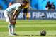 BRASILIA, DF - JULY 05: Lionel Messi of Argentina looks on before taking a free kick during the 2014 FIFA World Cup Brazil Quarter Final match between Argentina and Belgium at Estadio Nacional on July 5, 2014 in Brasilia, Brazil. (Photo by Matthias Hangst/Getty Images)