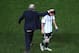 SAO PAULO, BRAZIL - JULY 09: Head coach Alejandro Sabella of Argentina reacts with Lionel Messi at the end of extra time during the 2014 FIFA World Cup Brazil Semi Final match between the Netherlands and Argentina at Arena de Sao Paulo on July 9, 2014 in Sao Paulo, Brazil. (Photo by Julian Finney/Getty Images)