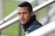FC Barcelona's Alexis Sanchez, from Chile, looks on during a training session at the Sports Center FC Barcelona Joan Gamper in San Joan Despi, Spain, Monday, March 31, 2014. FC Barcelona will face Atletico Madrid in a first leg quarter-final Champions League soccer match on April 1. (AP Photo/Manu Fernandez)