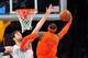 December 25, 2012; Los Angeles, CA, USA; New York Knicks small forward Carmelo Anthony (7) goes in for a basket against the defense of Los Angeles Lakers power forward Pau Gasol (16) during the second half at Staples Center. Mandatory Credit: Gary A. Vasquez-USA TODAY Sports