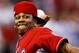 ST. LOUIS - JULY 12: Rapper Nelly throws during the Taco Bell All-Star Legends & Celebrity Softball Game at Busch Stadium on July 12, 2009 in St. Louis, Missouri. (Photo by Dilip Vishwanat/Getty Images)