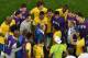 Brazil's coach Luiz Felipe Scolari talks to his players after the World Cup semifinal soccer match between Brazil and Germany at the Mineirao Stadium in Belo Horizonte, Brazil, Tuesday, July 8, 2014. Germany has routed host Brazil 7-1 and advanced to the final of the World Cup. (AP Photo/Felipe Dana, Pool)