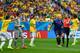 BRASILIA, BRAZIL - JULY 12: Referee Djamel Haimoudi gestures for a penalty kick after a foul on Arjen Robben of the Netherlands during the 2014 FIFA World Cup Brazil Third Place Playoff match between Brazil and the Netherlands at Estadio Nacional on July 12, 2014 in Brasilia, Brazil. (Photo by Jamie McDonald/Getty Images)