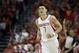 Apr 30, 2014; Houston, TX, USA; Houston Rockets guard Jeremy Lin (7) celebrates after making a three-pointer during the fourth quarter against the Portland Trail Blazers in game five of the first round of the 2014 NBA Playoffs at Toyota Center. Mandatory Credit: Andrew Richardson-USA TODAY Sports