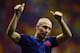 BRASILIA, BRAZIL - JULY 12: Arjen Robben of the Netherlands acknowledges the fans after defeating Brazil 3-0in the 2014 FIFA World Cup Brazil Third Place Playoff match between Brazil and the Netherlands at Estadio Nacional on July 12, 2014 in Brasilia, Brazil. (Photo by Jamie McDonald/Getty Images)