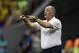 Brazil's coach Luiz Felipe Scolari gives directions to his team during the World Cup third-place soccer match between Brazil and the Netherlands at the Estadio Nacional in Brasilia, Brazil, Saturday, July 12, 2014. (AP Photo/Natacha Pisarenko)