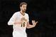 Los Angeles Lakers center Pau Gasol argues a call while playing against the Oklahoma City Thunder during the second half of an NBA basketball game in Los Angeles, Sunday, March 9, 2014. The Lakers won 114-110. (AP Photo/Danny Moloshok)