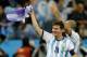 Argentina's Lionel Messi celebrates after the World Cup semifinal soccer match between the Netherlands and Argentina at the Itaquerao Stadium in Sao Paulo, Brazil, Wednesday, July 9, 2014. Argentina beat the Netherlands 4-2 in a penalty shootout to reach the World Cup final. (AP Photo/Frank Augstein)