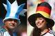 FILE PHOTO - EDITORS NOTE: COMPOSITE OF TWO IMAGES - Image Numbers 450985096 (L) and 450994202) In this composite image a comparison has been made between Argentina and Germany Fans. Germany and Argentina play each other in the 2014 FIFA World Cup Brazil Final on July 13, 2014 in the Maracana Stadium in Rio De Janeiro,Brazil. ***LEFT IMAGE*** BELO HORIZONTE, BRAZIL - JUNE 21: An Argentina fan enjoys the atmosphere prior to the 2014 FIFA World Cup Brazil Group F match between Argentina and Iran at Estadio Mineirao on June 21, 2014 in Belo Horizonte, Brazil. (Photo by Jeff Gross/Getty Images) ***RIGHT IMAGE*** FORTALEZA, BRAZIL - JUNE 21: A Germany fan enjoys the atmopshere prior to the 2014 FIFA World Cup Brazil Group G match between Germany and Ghana at Castelao on June 21, 2014 in Fortaleza, Brazil. (Photo by Robert Cianflone/Getty Images)