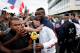France's national soccer team player Paul Pogba arrives at Le Bourget airport, north of Paris, Sunday, July 6, 2014. France was defeated 0-1 by Germany in a Soccer World Cup quarterfinal match last Friday. (AP Photo/Thibault Camus)