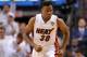 Jun 10, 2014; Miami, FL, USA; Miami Heat guard Norris Cole (30) reacts during the third quarter of game three of the 2014 NBA Finals against the San Antonio Spurs at American Airlines Arena. Mandatory Credit: Steve Mitchell-USA TODAY Sports